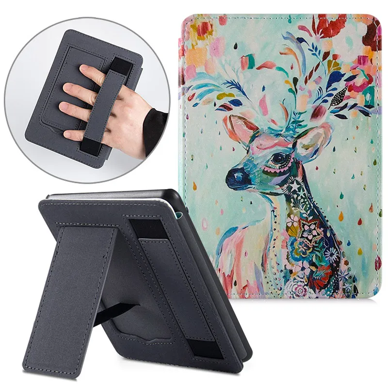 Christmas Deer Магнитный чехол AROITA для всех-New Kindle e-Books(выпуск 10-го поколения-, модель J9G29R)-Чехол-подставка с ремешком на ру - Цвет: Christmas Deer