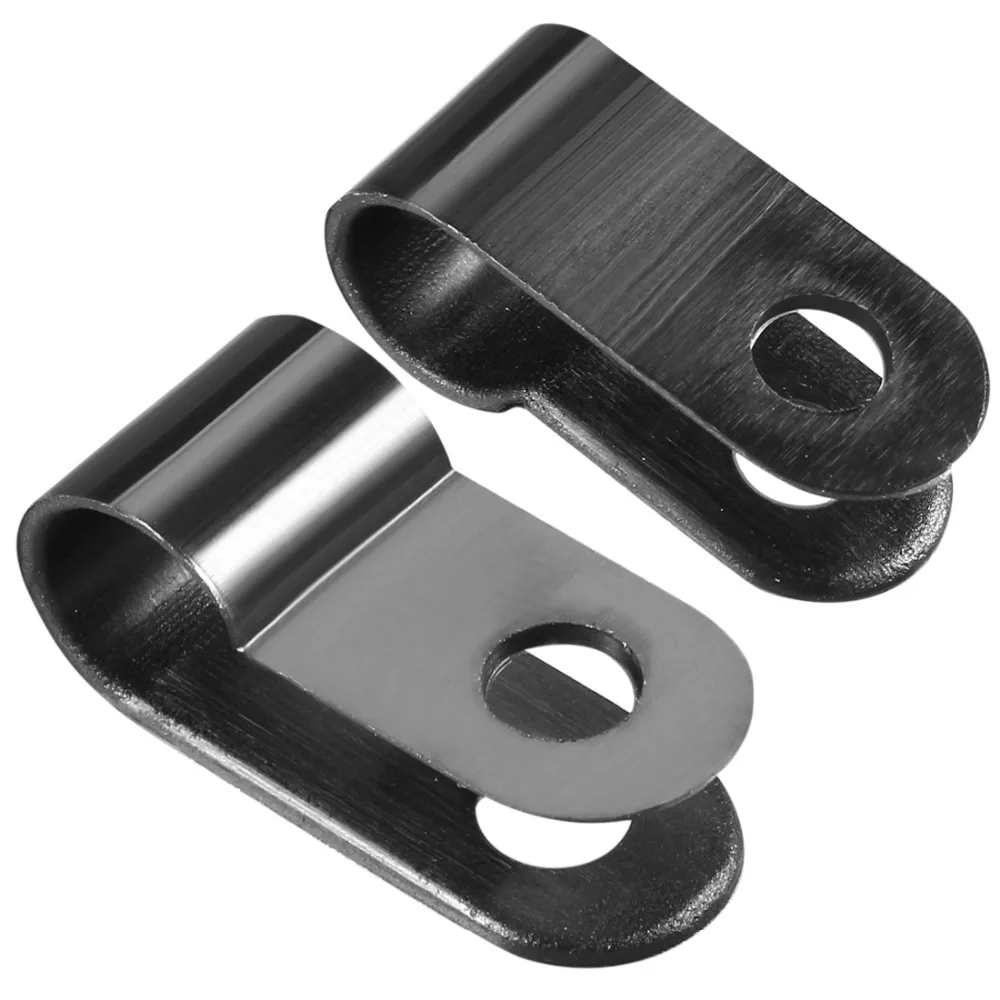 Uxcell 200 шт. подходит для 8 4 мм Диаметр R образного нейлонового зажима кабеля Черный