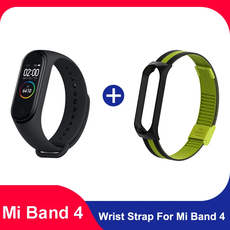 Зеленый Xiaomi mi Band 4 mi band 4 Bluetooth 5,0 Браслет фитнес-браслет AMOLED цветной сенсорный экран Музыка AI пульс - Цвет: Зеленый