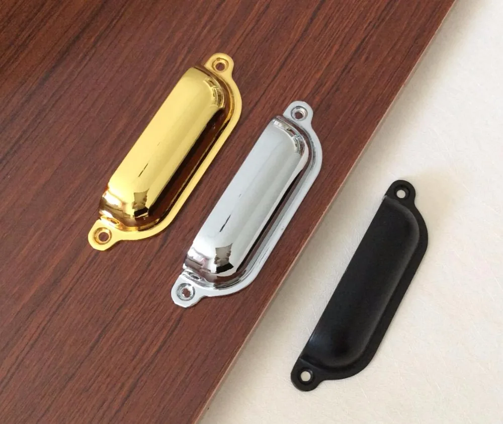 Шкаф чашки В виде ракушки Дизайн ящик ручки Цвета: черный золотистый серебристый