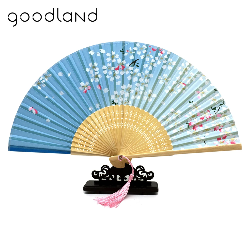 Бесплатная доставка 5 шт. шелковые веер с принтом вишни для свадебной вечеринки