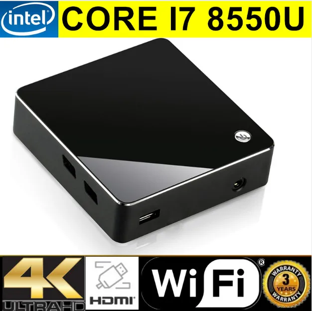 Eglobal Nuc DDR4 8th поколения Intel 4 ядра мини ПК Linux core i7 8550U Win10 переменного тока K с Wi Fi HTPC HDMI