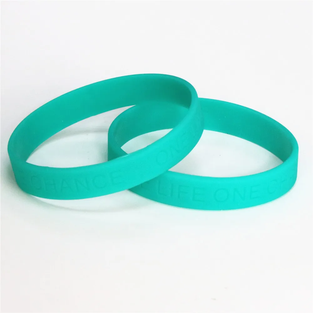 Lukeni 1 ПК одна жизнь один шанс Wristband Силикона Гравированный браслет цвет: черный, синий зеленый резиновые браслеты и браслеты ювелирные изделия SH066