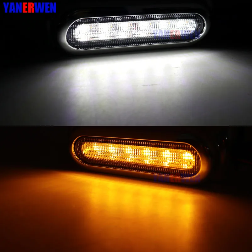 Черный хром Универсальный мотоцикл шоссе бар Switchback дальнего света Белый