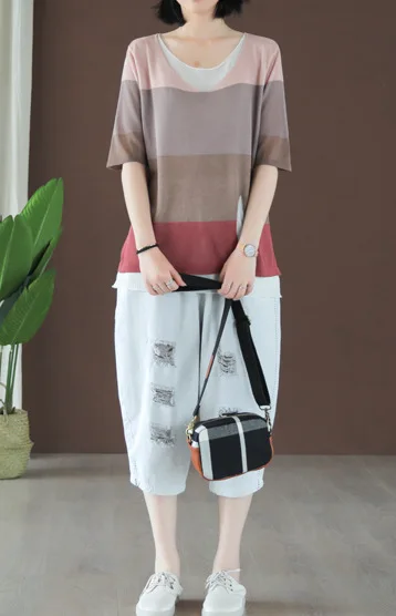 Summer 2019 Korean Fashion Women Tops Half Sleeve Ice Silk Blouse Clothes WorkWear Office Fake Two-Piece Shirt |