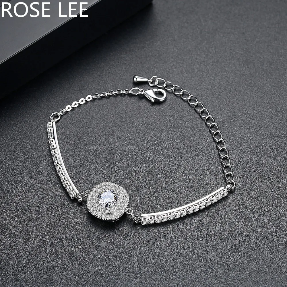 Femme Shining Charm кубический цирконий розовое золото цвет браслет цепочка браслеты для