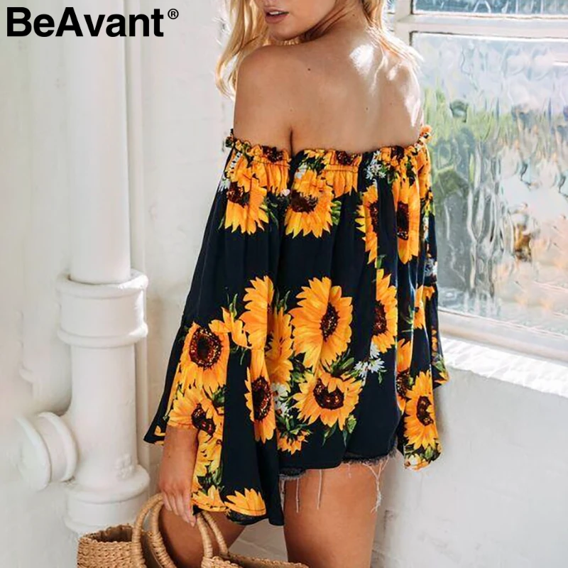 Женская пляжная блузка с цветочным принтом BeAvant Boho Повседневная Блузка