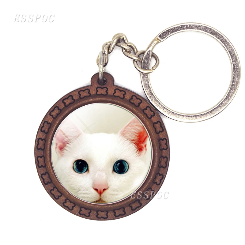 Новое поступление 2019 брелок с мультяшным котом милый кот фото стекло кабошон