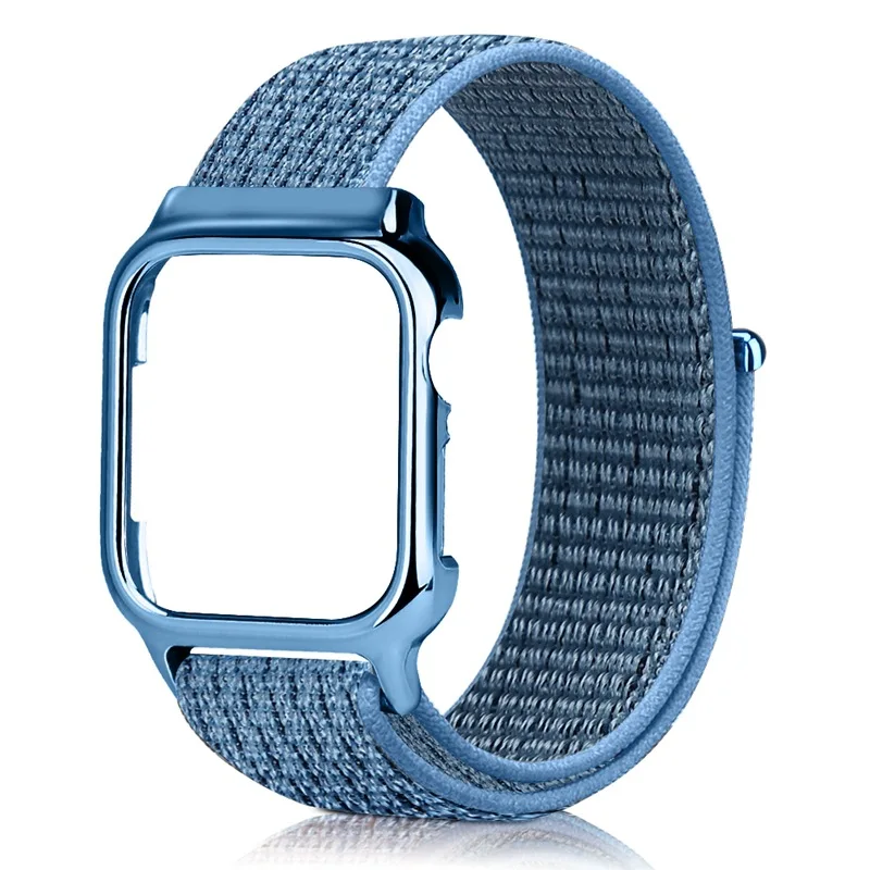 Нейлоновые ленты 40 мм 44 + защитный чехол для Apple Watch 4 3 браслет Ремешки часы