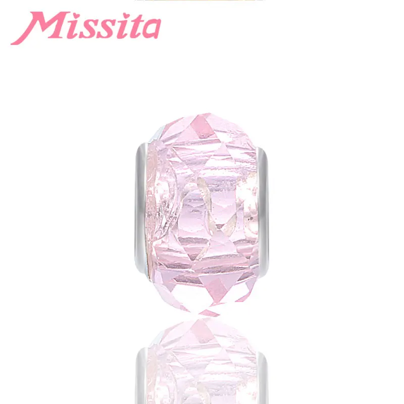 MISSITA, женские бусины из муранского стекла, подходят для браслетов Pandora, Подвески для изготовления украшений, DIY, модные ювелирные изделия, аксессуары - Цвет: Розовый