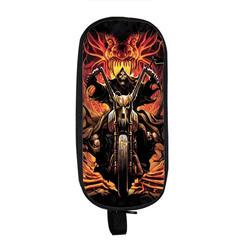 Рюкзак Rock Cold Skull, школьная сумка в стиле аниме, Мультяшные рюкзаки, Детская мода, рюкзак для ноутбука, рюкзак для путешествий для мальчиков-подростков - Цвет: Pencil Holder 02
