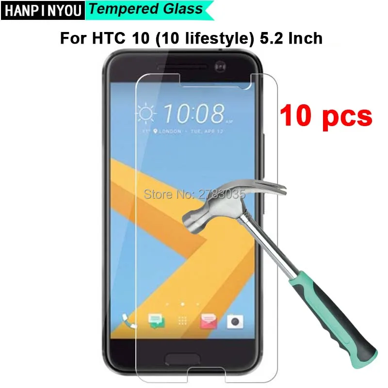 

10 Pcs/Lot For HTC 10 Lifestyle (5.2") New 9H Hardness 2.5D Ultra-thin Toughened Tempered Glass Film Screen Protector Guard