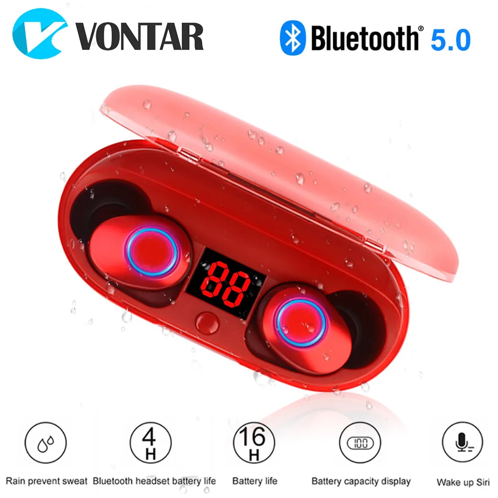 VONTAR J29 стерео звук наушники Bluetooth 5 0 Беспроводные с зарядным устройством батарея