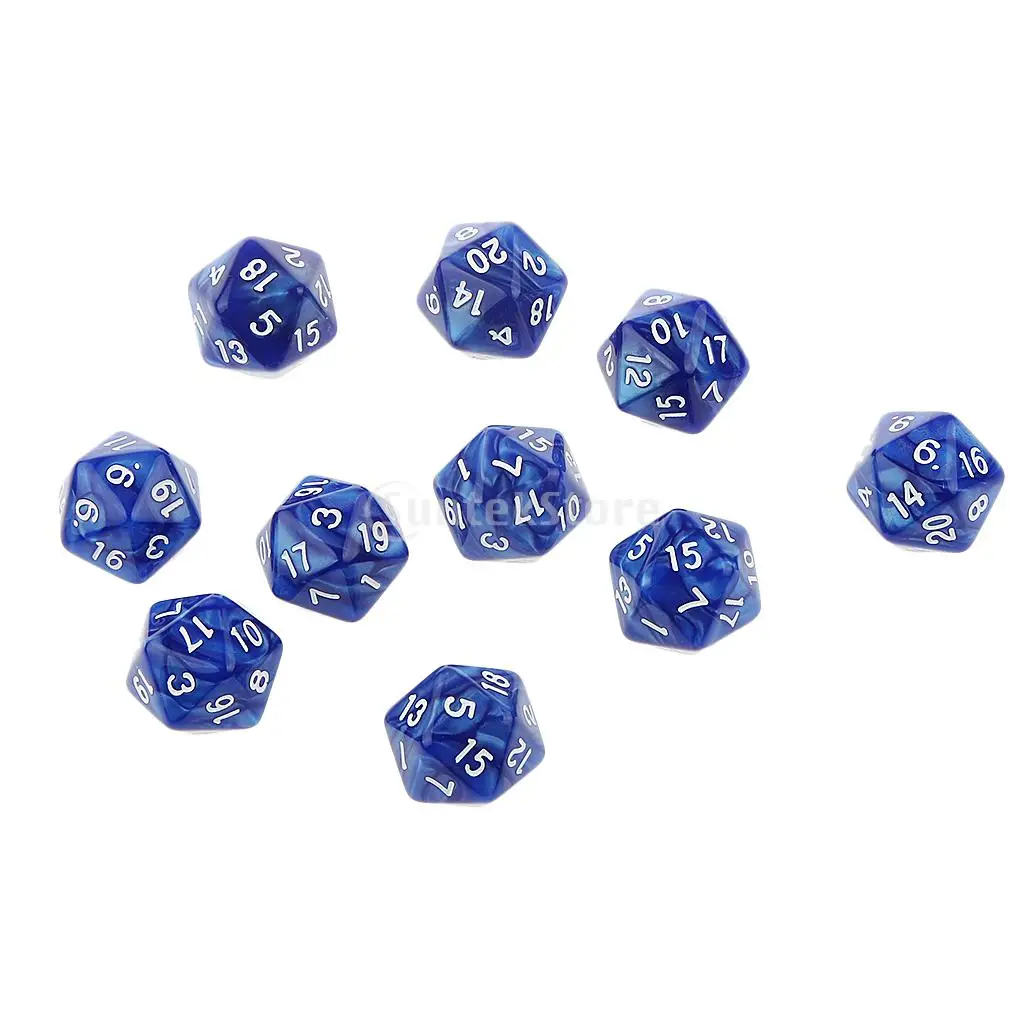 10 шт Twenty Sided D20 игральные кости D& D РГП Вечерние игры Кубики