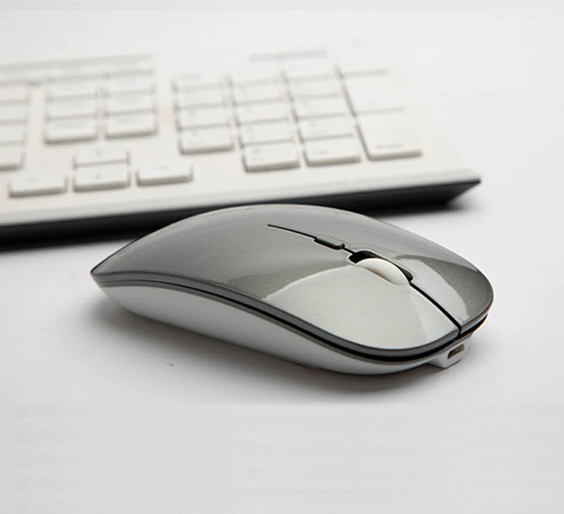Classic Grey Перезаряжаемая беспроводная мышь Do Dower с кнопкой USB, оптическая ультратонкая мини-мышь с зарядным кабелем для компьютера и ноутбука - Цвет: Classic Grey