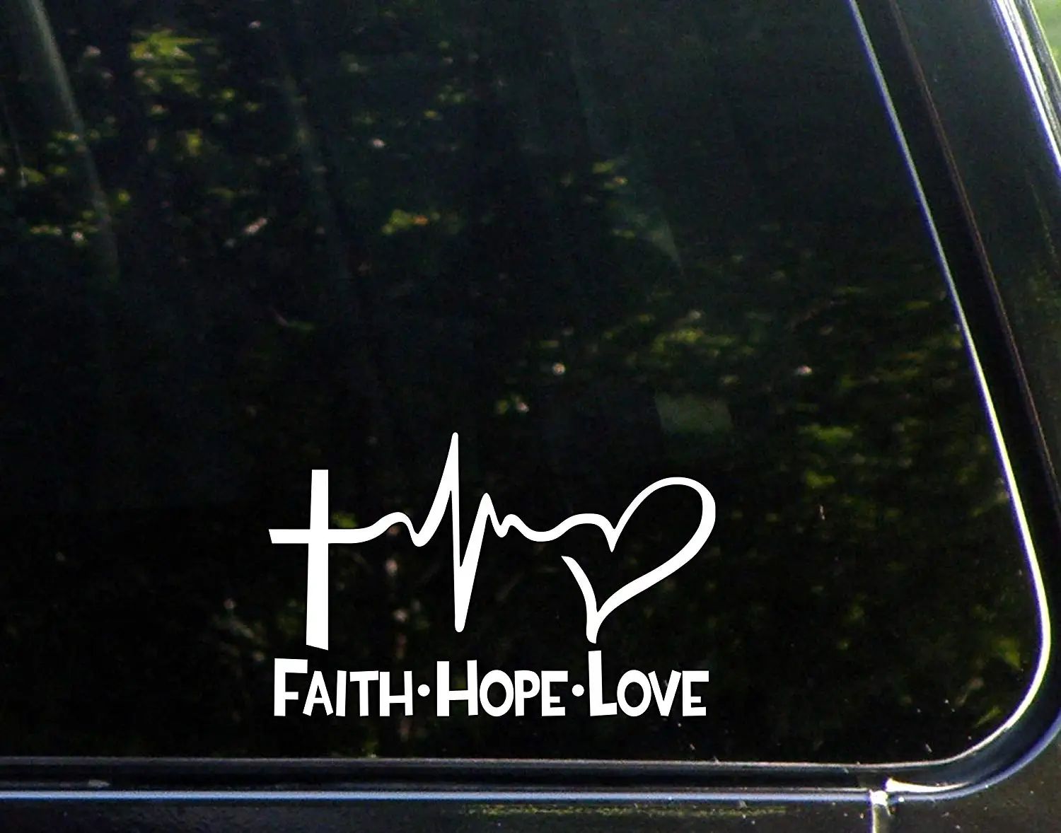 

Diamond Graphics Faith Hope Love Die Cut Decal Bumper Sticker for Windows, Cars, Trucks, Etc. (White, 6")