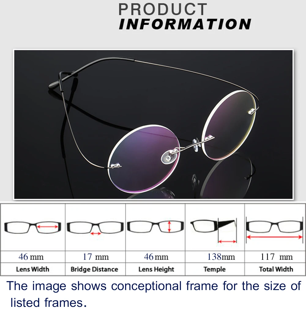 2019 ульсветильник кие круглые черные и Серебряные очки без оправы классические