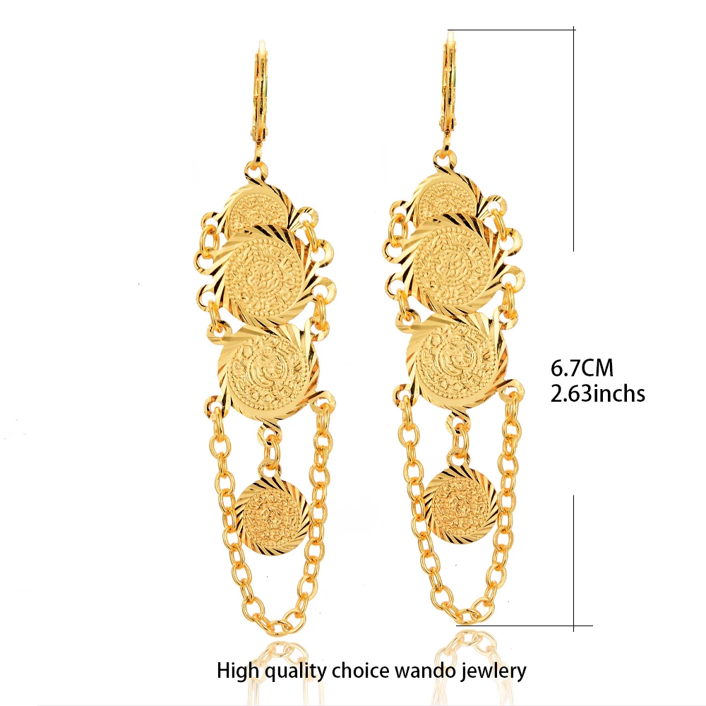 WANDO новые серьги с кисточками для девушек женщин золотого цвета арабские