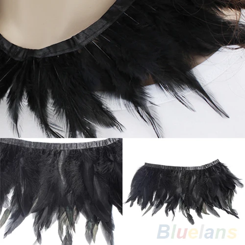 Черное пончо ручной работы с перьями и воротником на шее вечернее платье для