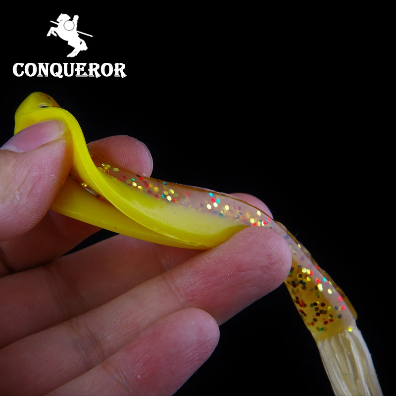 Conqueror новая яркая Мягкая приманка черви искусственная рыболовная Jig swim Shad