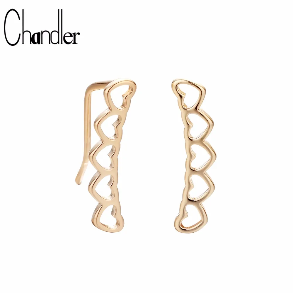 Женские сережки подвески Chandler в форме сердца с золотым и серебряным покрытием