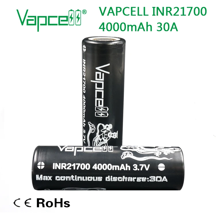 Аккумуляторная батарея VAPCELL INR21700 4000 мАч 21700 30 А 3 7 в 2 шт.|Перезаряжаемые батареи| |