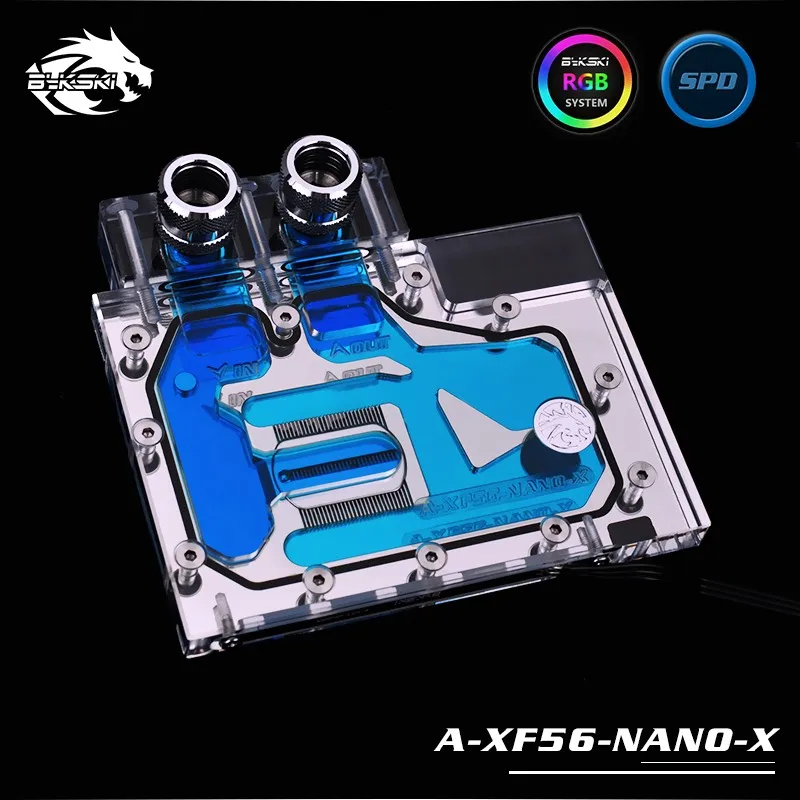 Bykski водоблок используется для AMD XFX VEGA56 NANO/SAPPHIRE PULSE Radeon RX Vega56 8 г HBM2/полное покрытие GPU медный радиаторный блок