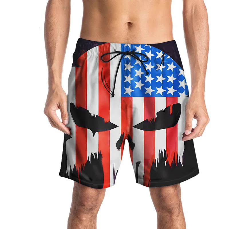 Мужские пляжные шорты с 3D принтом летние для плавания быстросохнущие мужские