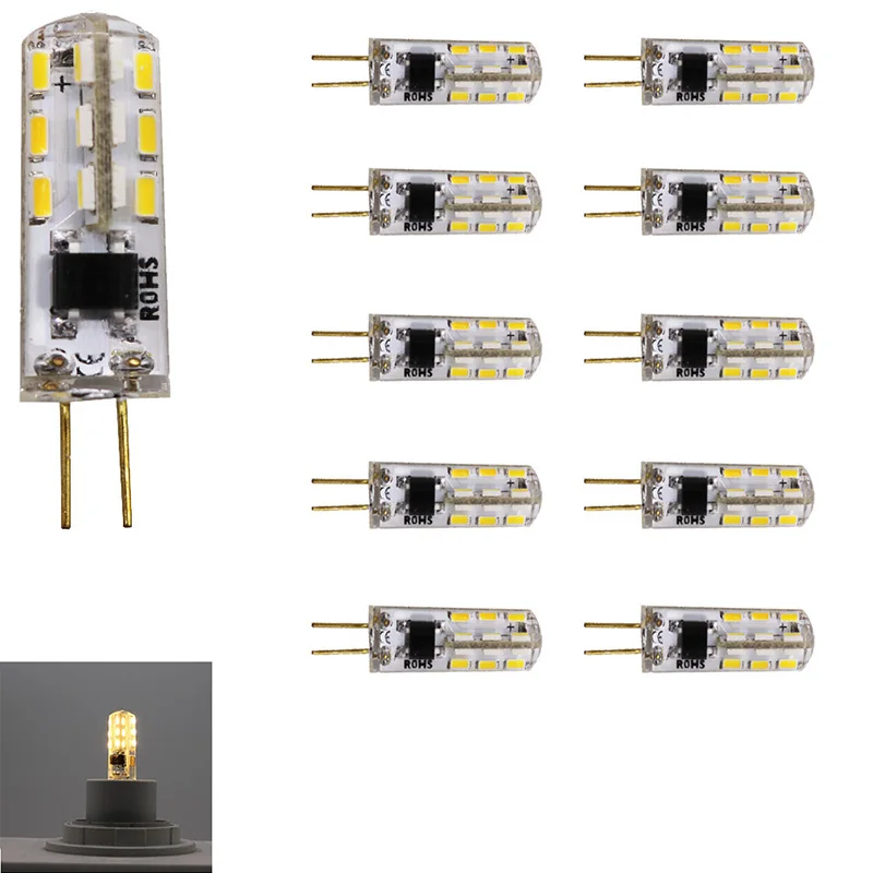 Светодиодный светильник G4 10X точечный 3014 SMD 3 Вт DC12 AC 220 В Замена 30 галогеновых