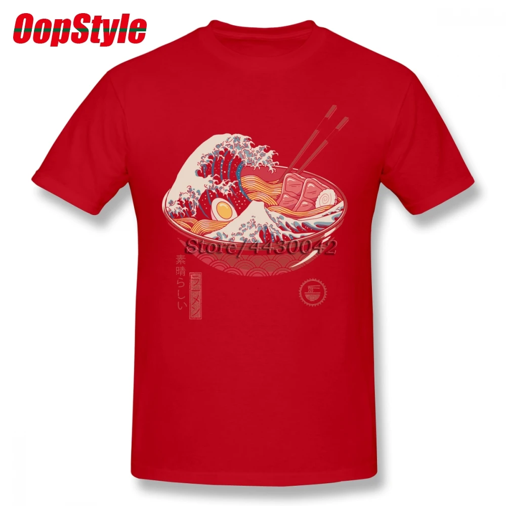 Мужская хлопковая футболка Great Ramen Wave большие размеры 4XL 5XL 6XL Camiseta | одежда