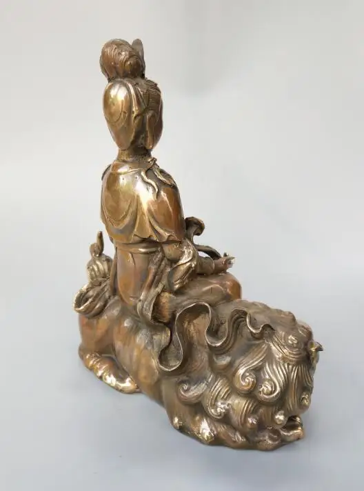 Китайская орхаизная латунь Samantabhadra статуя Будды Бодхисаттва|Статуи и скульптуры|