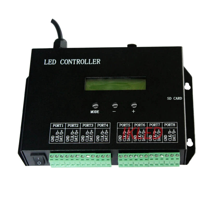 led 8 ports programmable controller,full color,drive 8192 pixels,support DMX512 console,support dozens of led chips,PC software