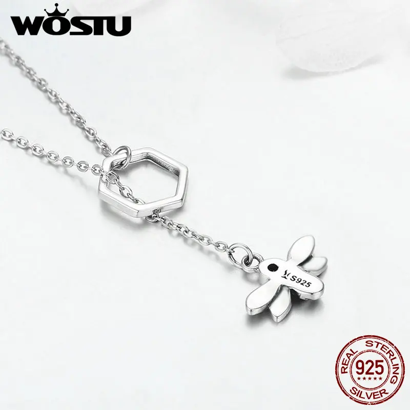 WOSTU/хит продаж Настоящее 100% Стерлинговое Серебро 925 пробы квадратная сотовая