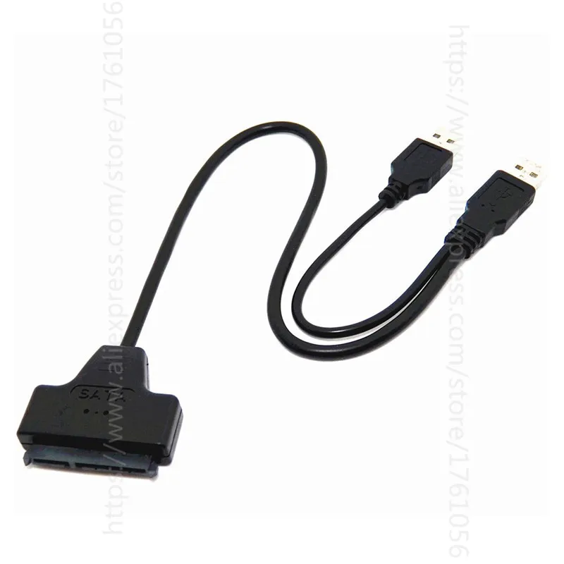 USB 2,0-SATA USB Serial ATA 22pin Соединительный Кабель-адаптер Внешний жесткий диск для 2,5 дюймов HDD SSD 50 см