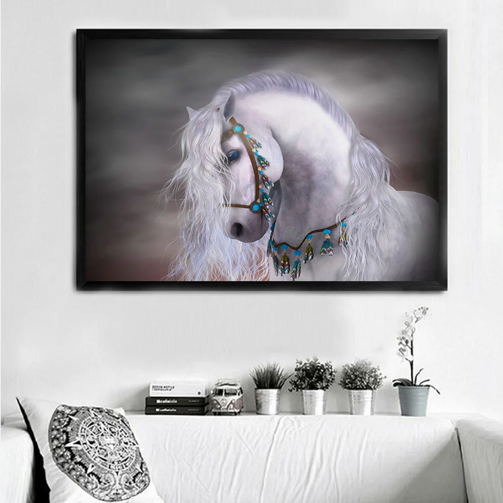 Нетканая картина маслом с изображением цветов животных на холсте искусство