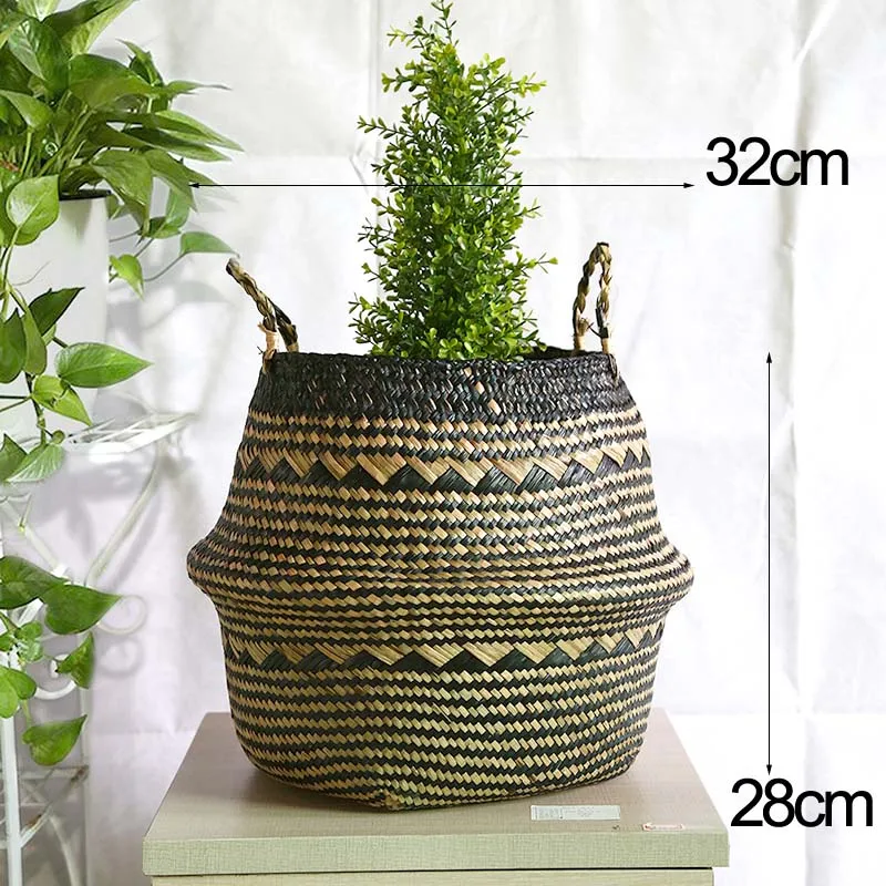 Black-L Size WHISM цветочные горшки декоративный пасторальный горшок для садового растения домашний офисный Декор Бытовая морская водоросль цветочные корзины кашпо цветочный горшок - Цвет: Black-L Size