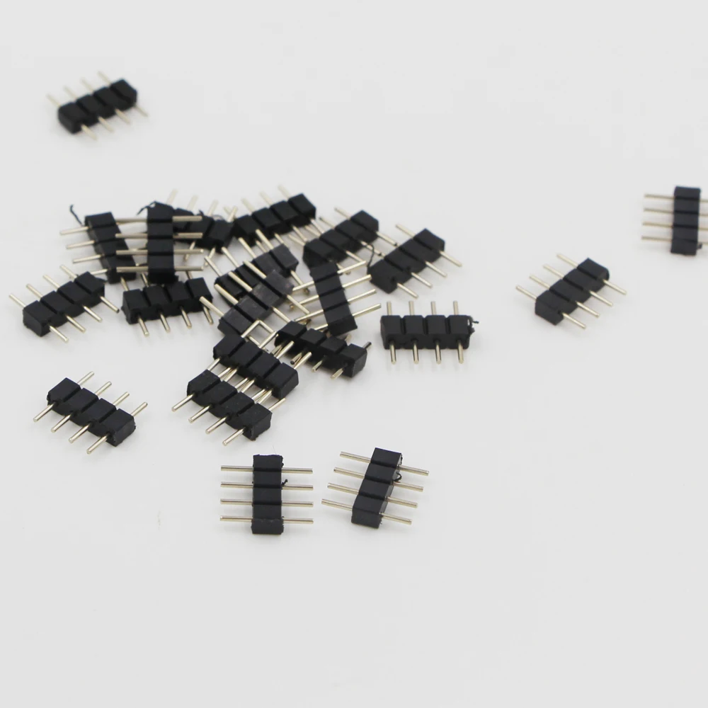 20 шт./лот solderless 4 pin RGB клеммы иголки мужской тип Двойная маленькая часть 3528 5050