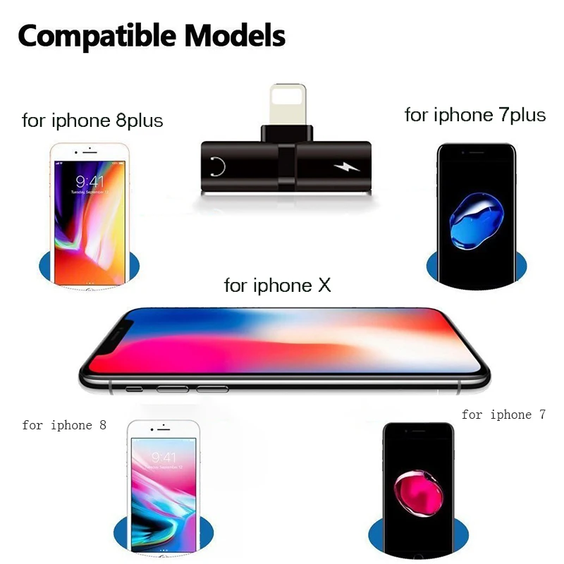 Гурд Lightnig адаптер совместим iOS 10 33 и iOS11 для наушников iphone 7/X Аудио конвертер