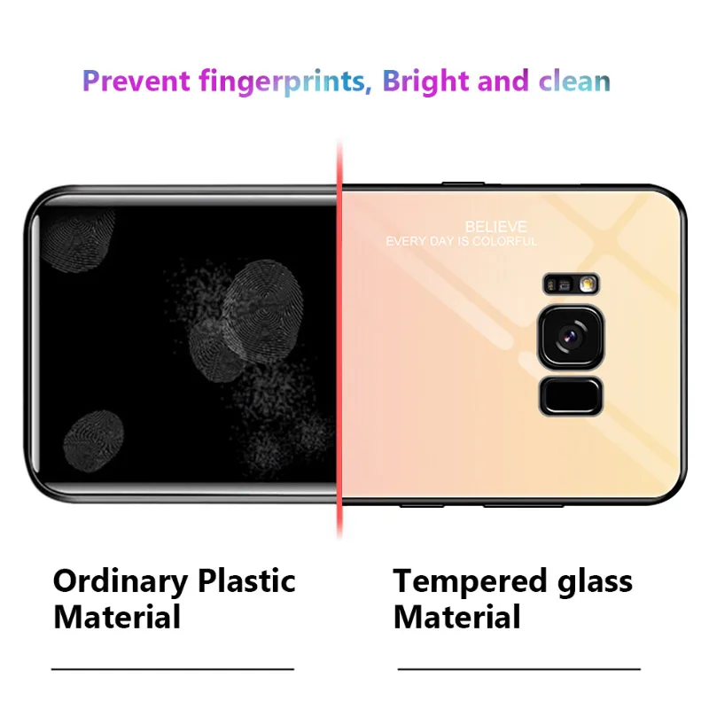 Градиентный чехол из закаленного стекла для телефона Samsung Galaxy S8 Plus Samsun S8Plus 8 G950F