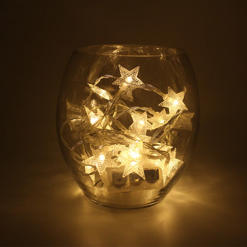 Год 1,5 3M 6M звезда гирлянды светодиодные огни светодиодный фея гирлянда Водонепроницаемый для рождественское свадебное украшение дома внутренней отделки теплый белый