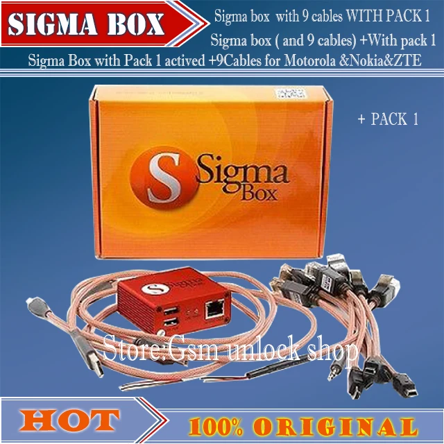 Gsmjustoncc новейшая версия sigma box с 9 кабелями упаковкой 1 активация для t MTK based Motorola Alcatel