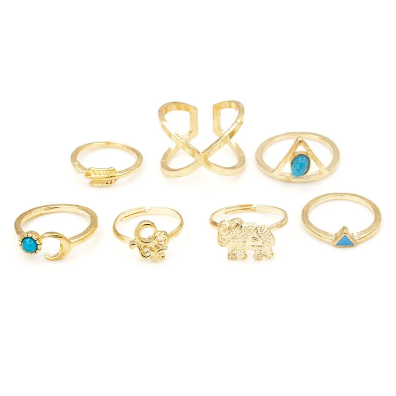 Коми богемный ретро зеленый камень цветок листья полые геометрические Большой