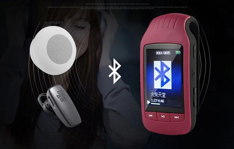 Клип HOTT 1037 MP4-плеер Bluetooth 8 Гб портативный спортивный шагомер музыкальный плеер fm-радио электронная книга с сенсорным экраном Голосовая перекодировка