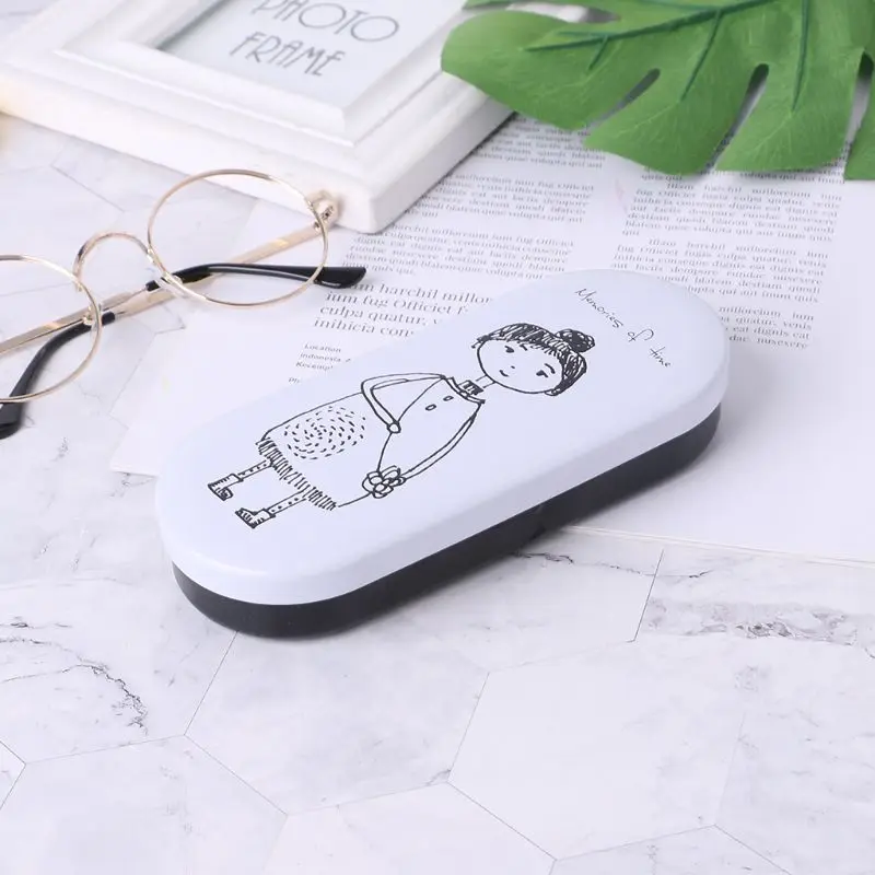 Чехол для очков с рисунком из мультфильма, коробка для очков, очки для чтения, защита для линз для мальчиков и девочек, Портативная подставка для очков, хранение