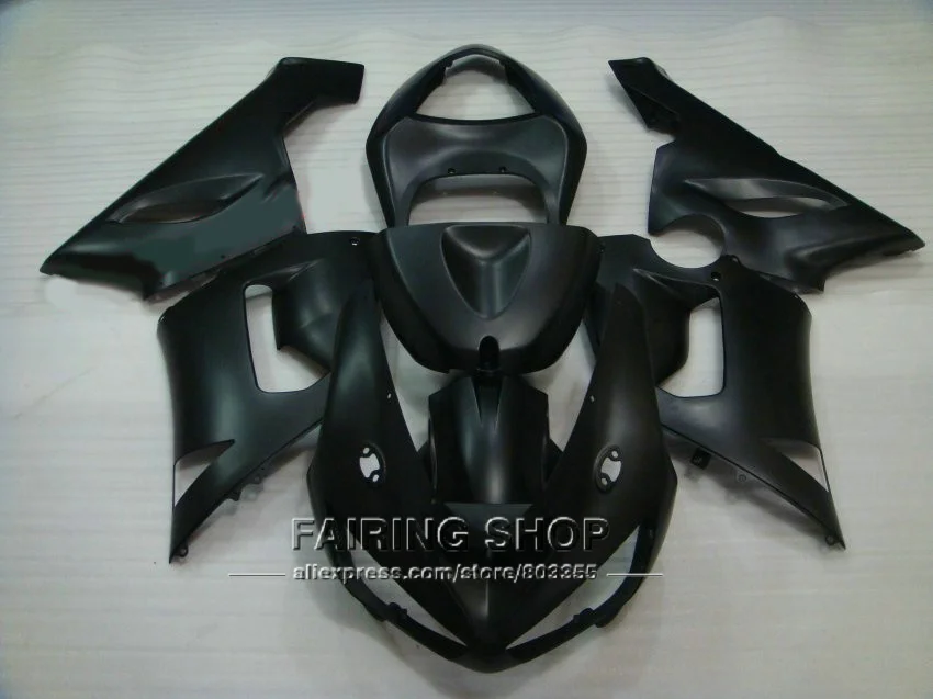 Лучший комплект обтекателей ZX6r 05 06 2005 2006 (черный) Обтекатели для Kawasaki Ninja + EMS