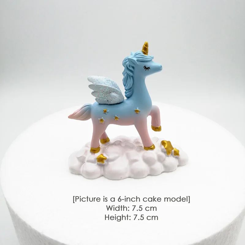 Resin unicorn cake topper happy birthday party wedding Baking decoration kids toys Unicorn 1st Bridal shower | Дом и сад