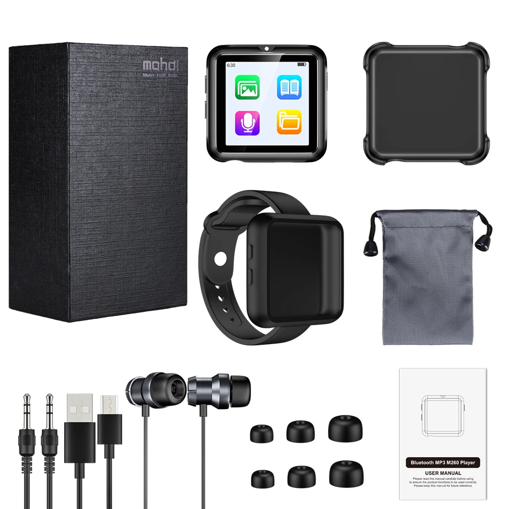 Портативный bluetooth 8 Гб mp3-плеер с Bluetooth fm-радио HiFi музыкальный плеер с высоким разрешением без потерь цифровой аудио с видео