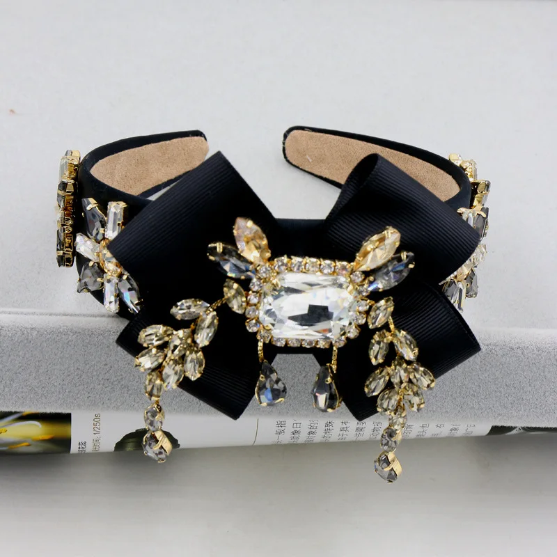 В стиле барокко в ретро с бантом Хрустальная лента для волос Китая по оптовым