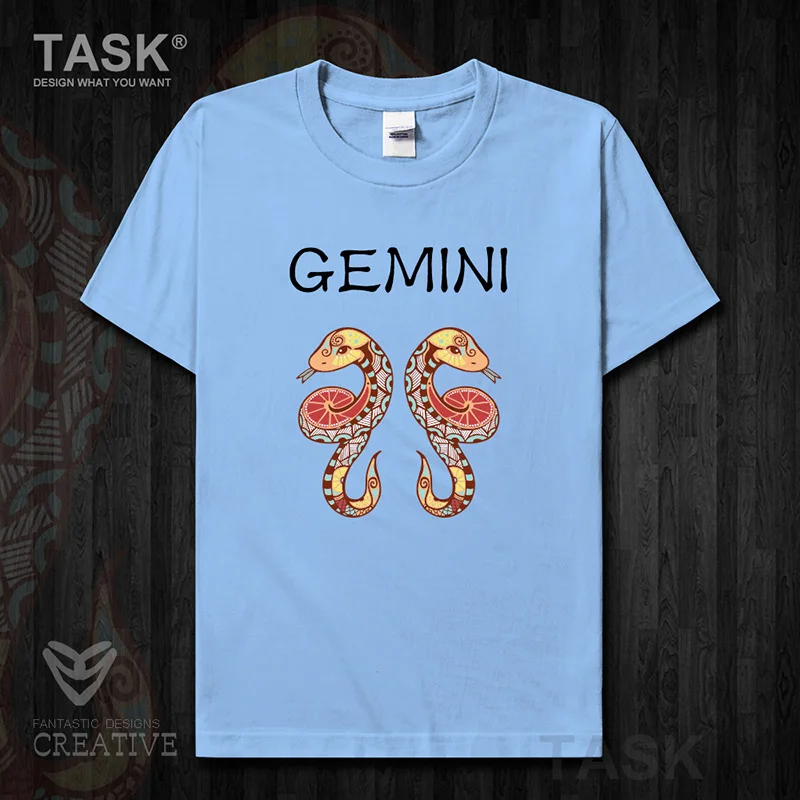Мужская футболка с надписью Twelve concellations одежда короткими рукавами и принтом Gemini