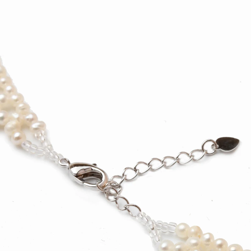 

Bohemia Multi layer Necklace Natural Freshwater White Pearl Lace Necklace Fine Jewelry for Mother's Day Girl Birthday Gifts